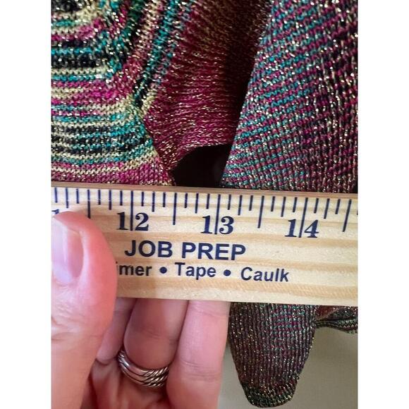 Vintage GUESS Jeans  Multicolor Short Sleeve Smocked Back Tie Knit Dress Small - Picture 7 of 10